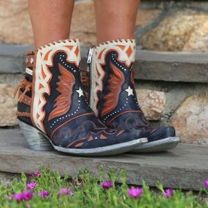 Old Gringo Boots inlaid eagle flight design harley davidson biker RTL $695 NIB
